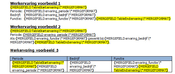 Merge-code example Merge-code example