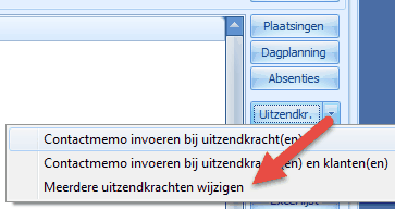 Multiedit uitzendkrachten vanuit planlijst