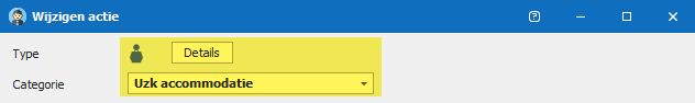 actie type en categorie