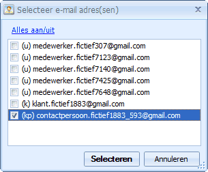 Excel lijst email